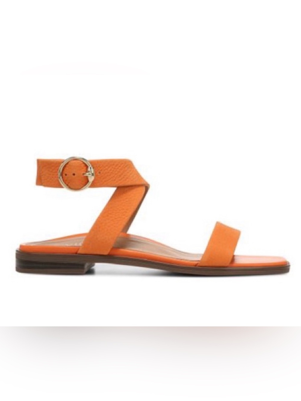 Vionic Orange Leather Ankle-Strap Sandals